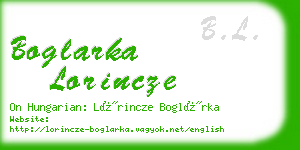 boglarka lorincze business card
